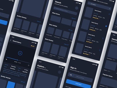 Movie watch app design film movie ui