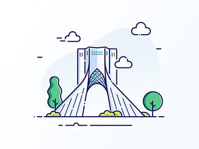 Azadi Tower illustrate art branding clean design flat icon identity illustrate illustration illustrator iran iranian logo minimal persian tehran vector web