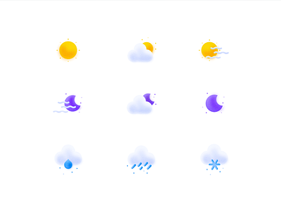 Freebie: Weather icons climate icon icon design icon set icondesign icons illustration illustrator madewithadobexd madewithxd minimal moon rain snow sun weather