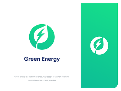 Green Energy branding design energy flat green icon illustration illustrator logo minimal plant ui vector