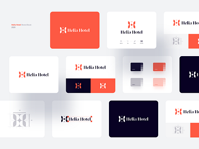 Helia Hotel Brand Book brandbook branding design flat hotel icon identity illustration illustrator logo logodesign minimal red star stars travel typography vector visual identity wheat