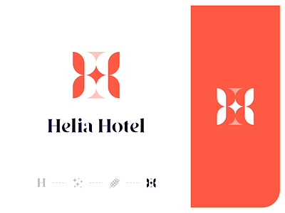 Helia Hotel Logo branding design flat hotel icon identity illustration illustrator logo logo design luxury minimal royal travel type typography vector visual identity