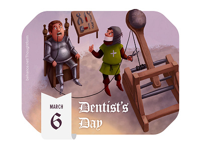 Castle\March 6 – Dentist's Day calendar celebration character date dentist fun illustration march sticker