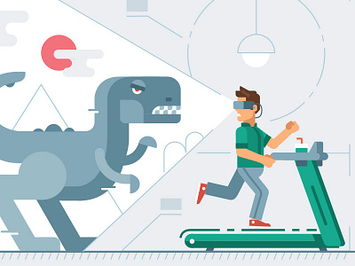 Kaspersky Lab calendar 2018/ Fitness equipment + VR dinosaur fitness flat kaspersky raptor run vr