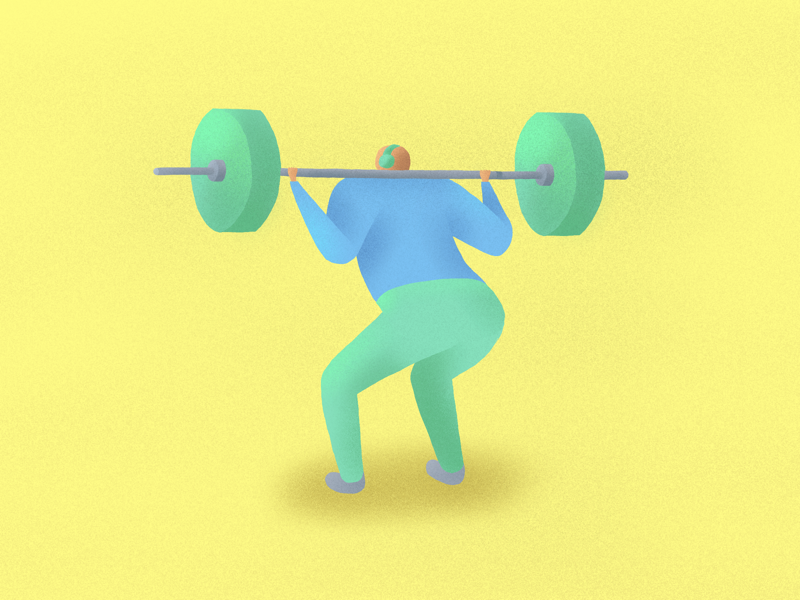 Squatting Guy - iPad Pro Illustration squat drawing illustration procreate apple pencil ipad pro