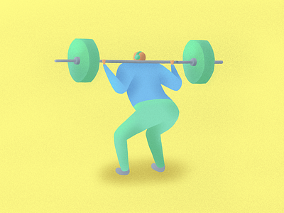 Squatting Guy - iPad Pro Illustration