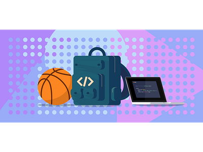 callbags backpack basketball design illustration programming tech vector
