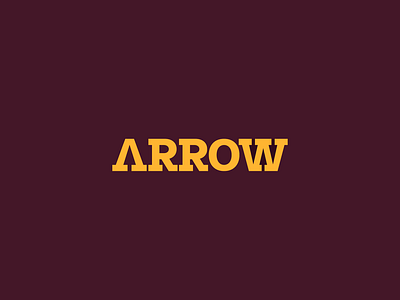 Arrow arrow minimal negative space wordmark yellow