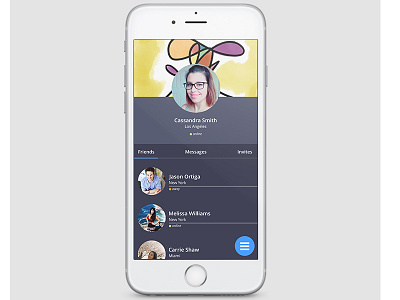 Social Media User Profile app design friends media platform social ui ux