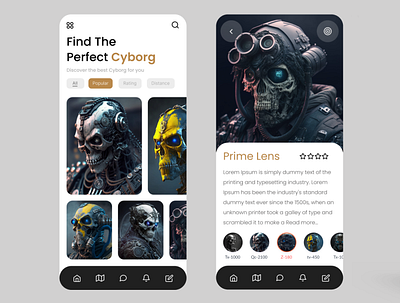 Find the perfect Cyborg design graphic design ui