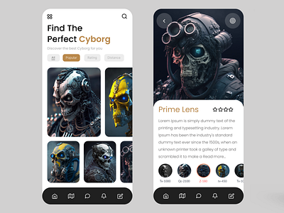 Find the perfect Cyborg design graphic design ui