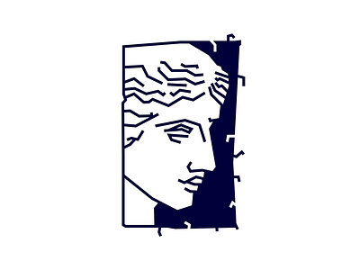 Greek Statue Face adobe illustrator ancient blue face greek head illustration statue vector white