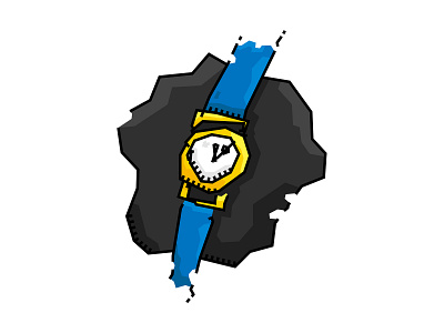 Watch blue blue and yellow iillustration illustrator vector watch