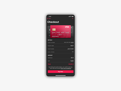 Credit Card Checkout app dailyui design minimal mobile ui ux