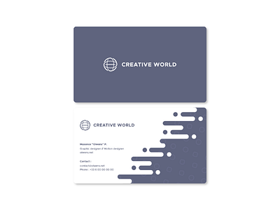Daily UI - #3 - Business Card // CreativeWorld 2d animated business business card card contact creative daily email motion design org purple ui white world