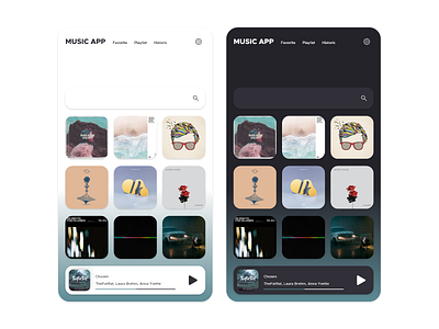 Daily UI - #20 - Music App album app application art blue clean color daily dailyui design music music player search settings ui uidesign