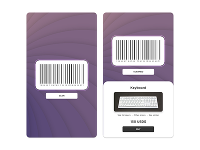 Daily UI - #21 - Scanning App app art buy circles cool daily daily ui design flat illustration keyboard offer product design purple rounded scan simple ui