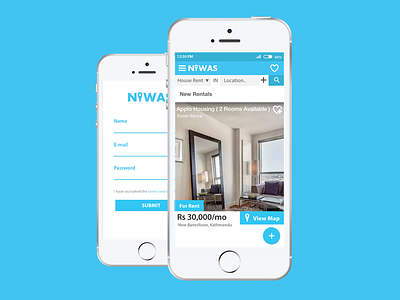 NIWAS (Room Rental App) app branding design minimal ui ux web website
