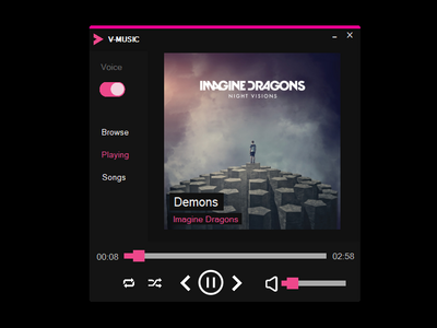V-Music app branding design ui ux