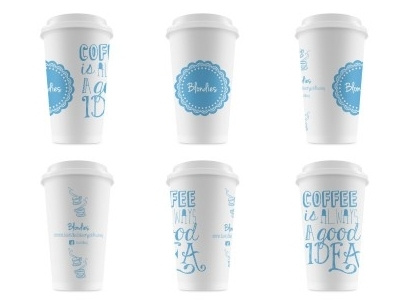 Cups! blondies coffee cups tipography