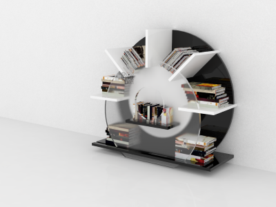 Bookcase concept 3d assemble bookcase model render