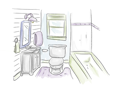 Watercolor Bathroom!