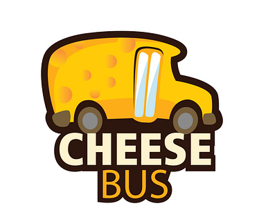 logo cheese bus restaurant branding design flat icon illustration logo vector
