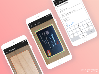 Daily002 Creditcard credit card credit card checkout daily ui daily ui 002 mobile photo recognition