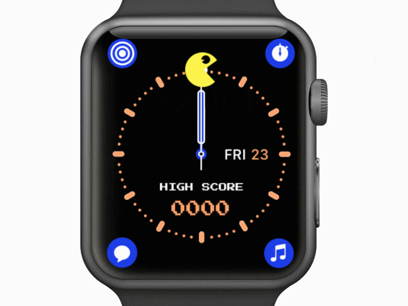 Om Nom Nom Ghost Watch animation apple design apple watch arcade blinky clyde dots fruit ghost inky maze motion design pac-man pinky puck man time ui video game watch where is mrs pac-man