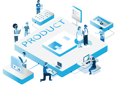 Product Teamwork design development illustraion information technology poster product project management qa scrum student teamwork technology ux