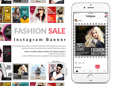 Fashion Sale Instagram Banner advertising banner discount elegant fashion sale instagram banner offer sale banner poster promotional social media