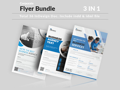 Indesign Corporate Flyer Bundle bundle business clean corporate elegant flyer minimal multipurpose professional