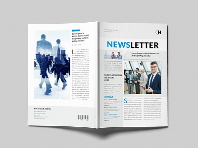 Newsletter business clean corporate elegant indesign minimal multiple multipurpose newsletter template