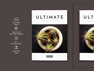 Ultimate Modern And Minimal Magazine business clean corporate creative elegant layout magazine magazine cover minimal minimalist modern multipurpose portfolio professional simple templates ultimate