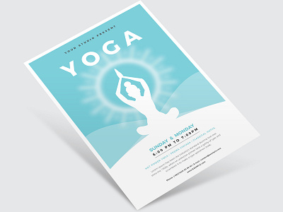 Yoga Flyer advertising business clean design elegant flyer indesign doc layout marketing minimal modern professional simple template yoga yoga class