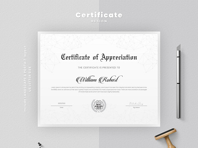 Elegant Certificate Design Layout agency certificate certificate template clean creative diploma elegant graduation jobs certificate layout minimal minimalist modern multiple multipurpose professional simple technological templates typography