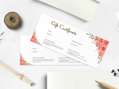 Modern Gift Certificate Template business certificate template clean and modern custom gifts discount card elegant certificate gift card gift certificate gift coupon gifts gifts voucher handmade holiday gifts minimal layout offer card offer sale professional small business templates watercolor