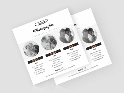 Photographer pricing and packaging list template