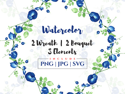 Download Elegant Watercolor Floral Wreath And Bouquet Compositions By Amit Debnath On Dribbble