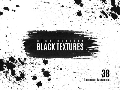 Watercolor Black Texture Clip Art