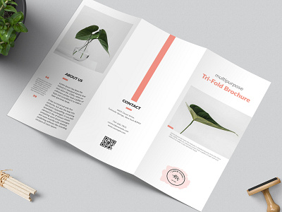 Multipurpose Tri-Fold Brochure Template botanical brochure brochure design brochure layout brochure template business brochure clean clean brochure elegant elegant brochure minimal minimal brochure minimalist layout multiple brochure multipurpose professional promotional trifold brochure