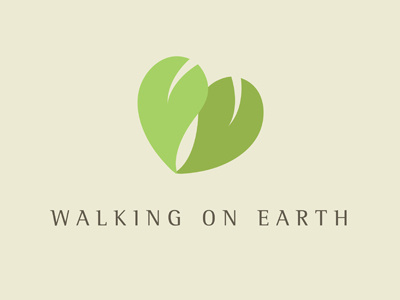 Walking On Earth earth green health leaves logo reflexology
