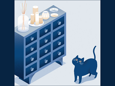 Onomatopoeia drawers animation cat drawer illustration motiongraphic