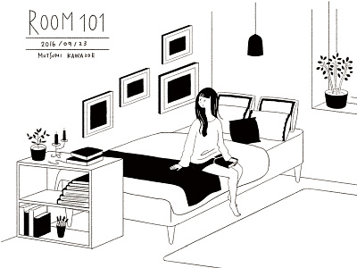 ROOM 101 girl illustration room