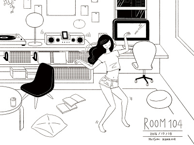 ROOM104 girl illustration room