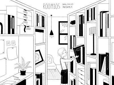 ROOM105 boy illustration room