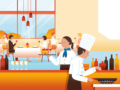 TokyoGas Pamphlet cooking illustration restaurant