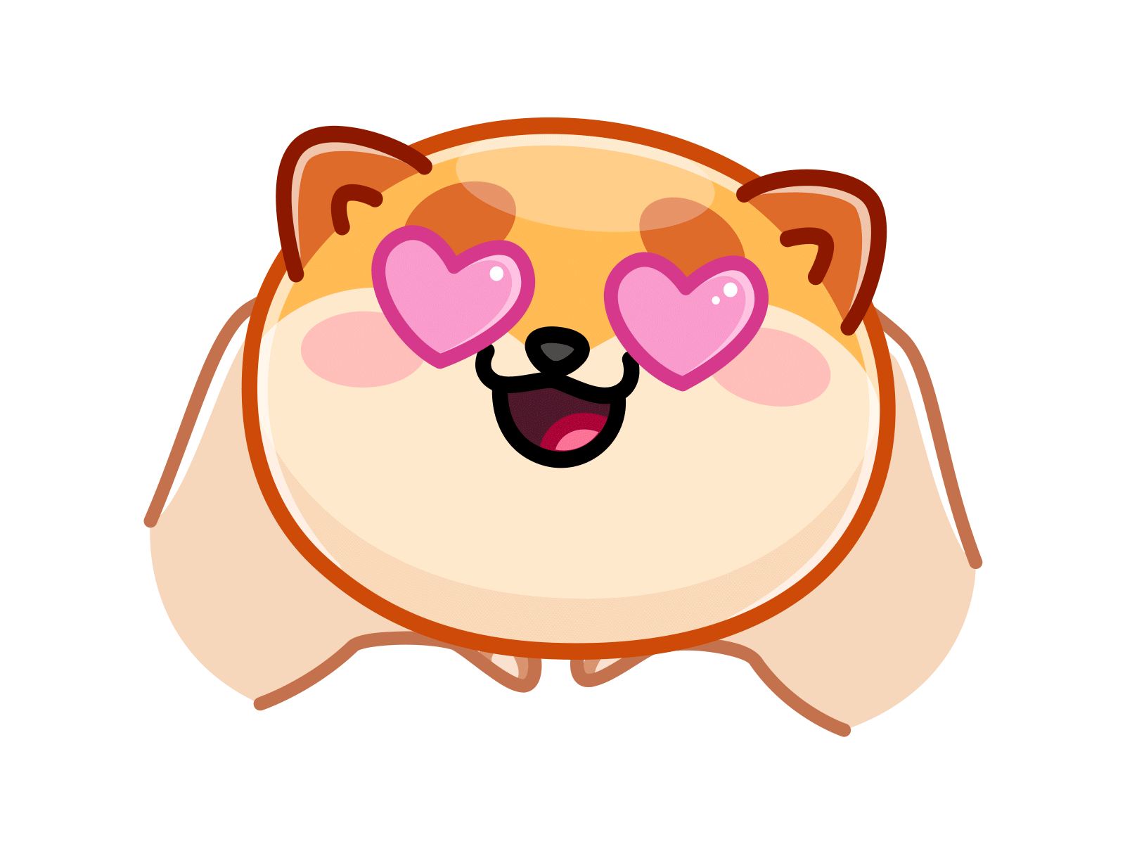 Donut aftereffects animal animated gif animation arms bodymovin character animation dog donut emoji emotions enjoy happy heart json love motion design shape animation sticker telegram