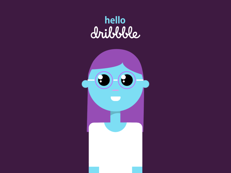 Hello Dribbble animation character character animation debut dribbble first shot hello hello dribbble illustration motion design shape animation