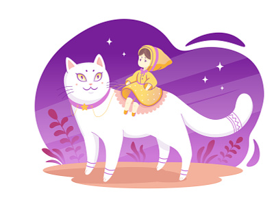 Fairy and cat cat fairy girl illustration vector